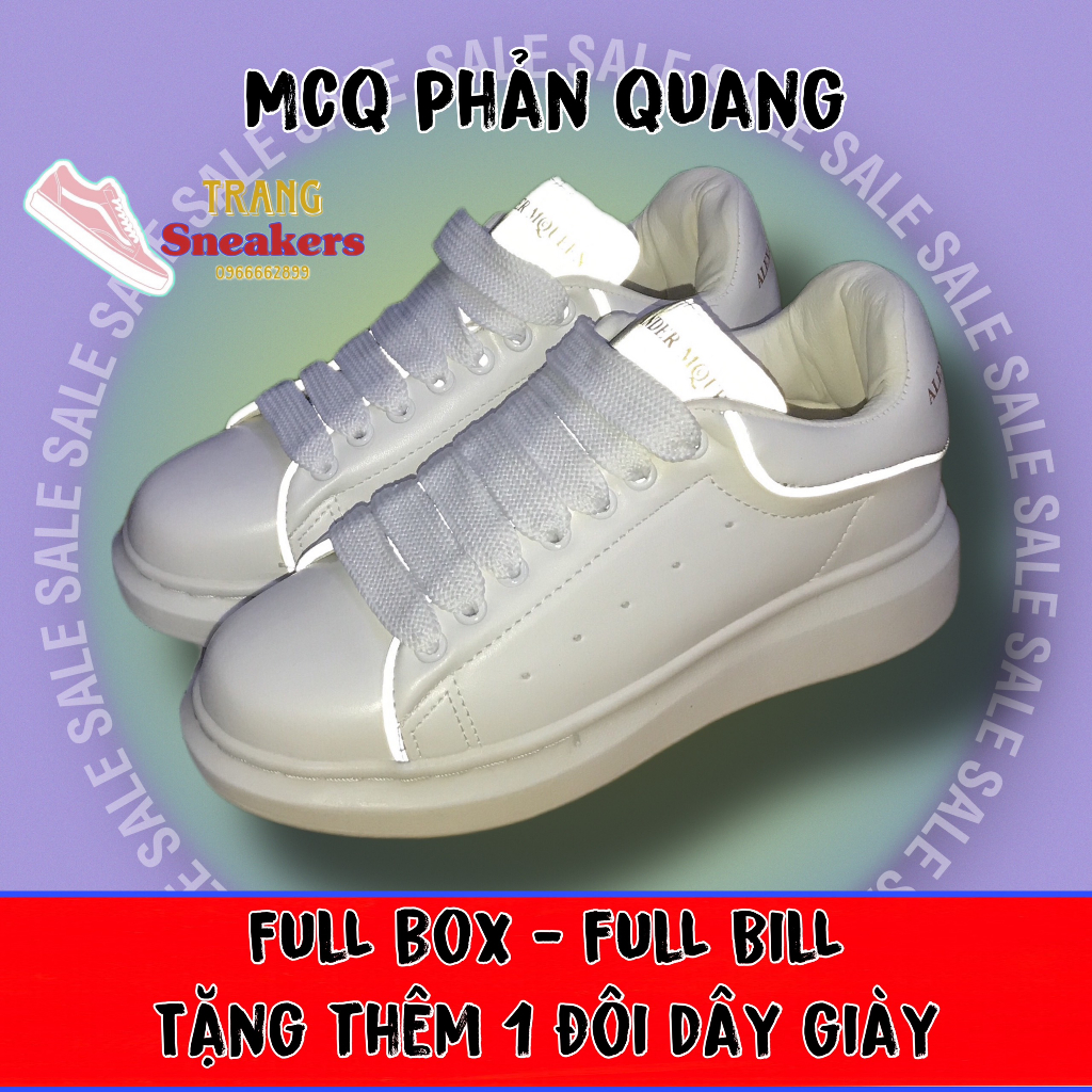 Full box - Full bill + Quà Tặng tùy chọn - Giày thể thao nam nữ 𝐌𝐂 𝐐𝐔𝐄𝐄𝐍 gót đen và phản quang, size 36-43.  T4 .