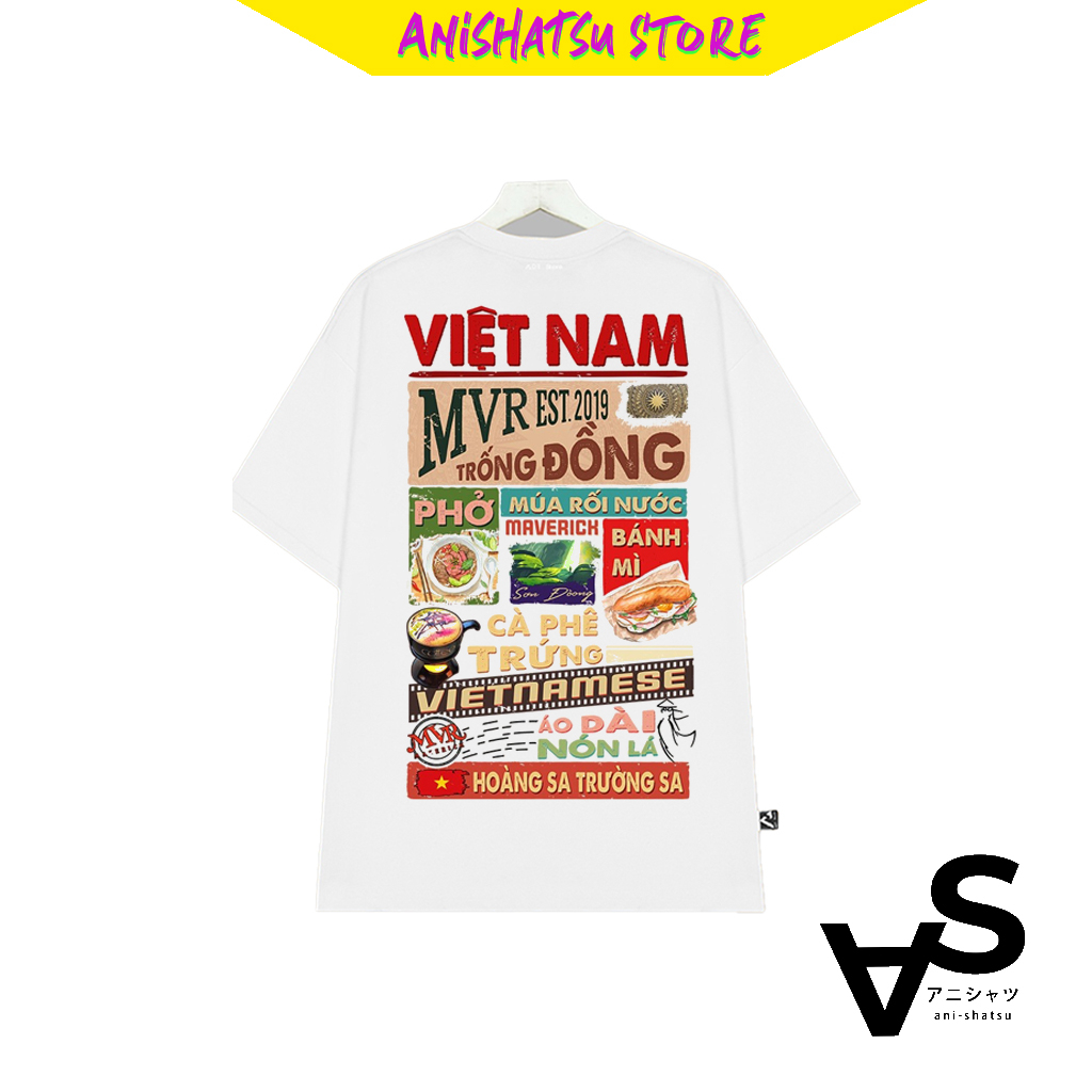 Áo thun unisex tự hào Việt Nam phông phượt du lịch gia đình lớp - chất thun thoáng mát