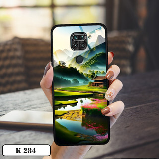 Ốp lưng kính 3D Phong Cảnh Đồng Quê cho điện thoại Xiaomi Redmi Note 9/Redmi 10X