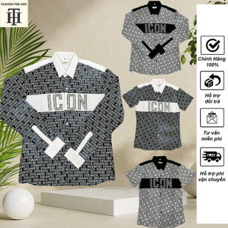 Áo sơ mi nam dài tay ngắn tay TH phối thêu chữ ICON hot trend bán chạy nhất