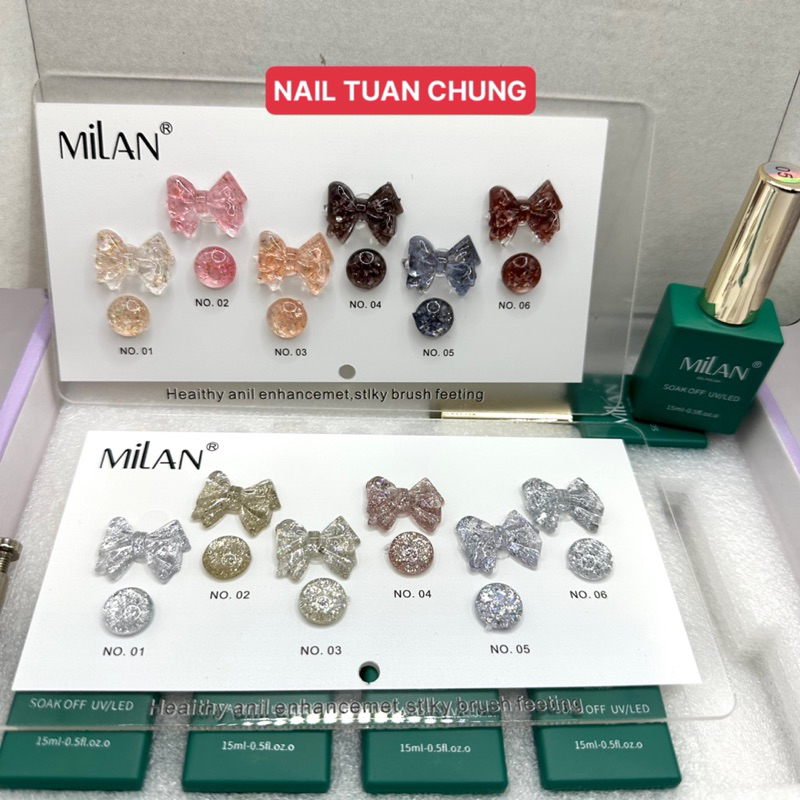 Set Sơn Nhũ Flash Xà Cừ MiLan 6 Màu , Chai 15ml Tặng Bảng Màu