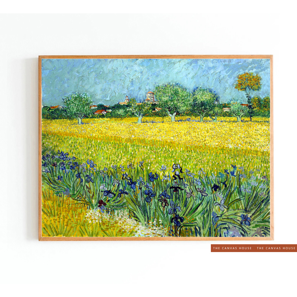 Tranh in Canvas Vincent Van Gogh - Hoa Diên Vĩ (Hình thật tại xưởng - Đã có khung, móc, đinh treo) - The Canvas House
