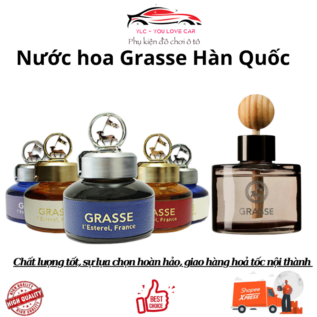 NƯỚC HOA CAO CẤP GRASSE ô tô HÀN QUỐC 100% tinh dầu tự nhiên - Mùi hương dâu đen cherry và nhiều mùi thơm cao cấp