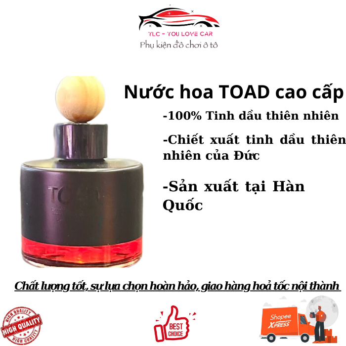 NƯỚC HOA CAO CẤP TOAD ô tô Đức cao cấp, 100% tinh dầu tự nhiên