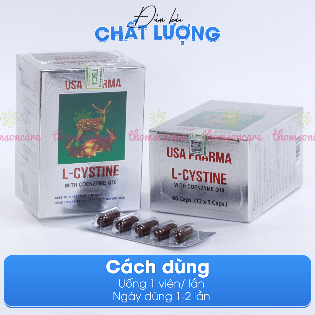 L cystine hỗ trợ làm đẹp da, giảm rụng tóc Hộp 60 viên 500mg, hết nám, tàn nhang, lcystine Ly systine cistine