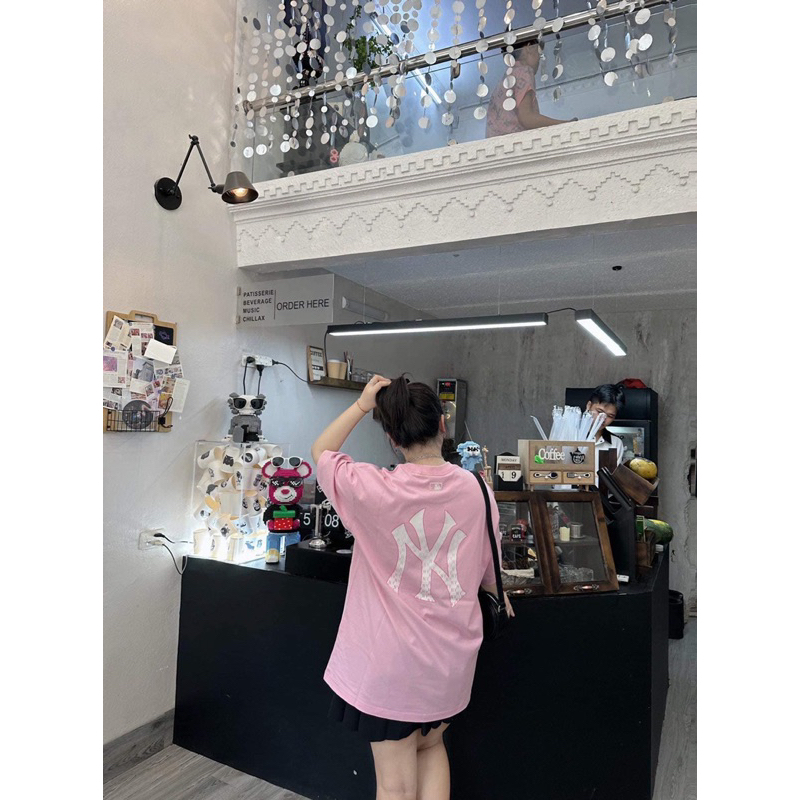 Áo MLB Logo Monogram Hồng