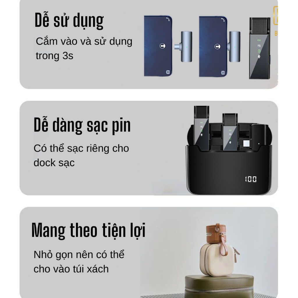 Micro Thu Âm Không Dây Cài Áo VT2 Phù Hợp Thu Âm Livestream 3 Chế Độ Thu Lọc Tạp Âm  Kết Nối Phạm Vi Đến 20m | BigBuy360 - bigbuy360.vn