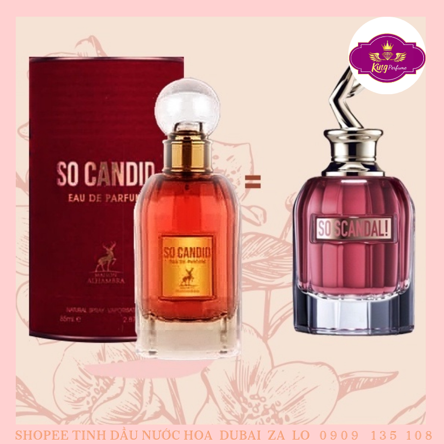 Nước Hoa SO CANDID 85ml - Mùi hương tươi trẻ, sành điệu, gợi cảm - Ngọt Ngào Sang Chảnh Bản Dupe của chân dài So Scandal
