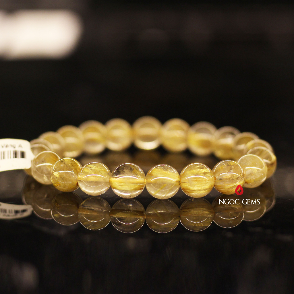 Vòng tay đá Thạch Anh Tóc Vàng A - Phong Cách, Tài Lộc - TVA0 - 5-12mm - Ngọc Gems