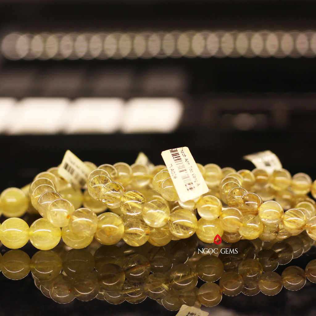 Vòng tay đá Thạch Anh Tóc Vàng A - Phong Cách, Tài Lộc - TVA0 - 5-12mm - Ngọc Gems