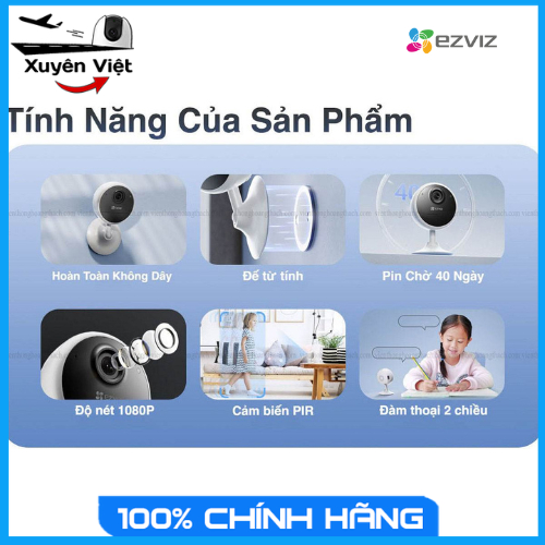 Camera WiFi EZVIZ CB1 Không Dây,Hồng Ngoại Ban Đêm 5m