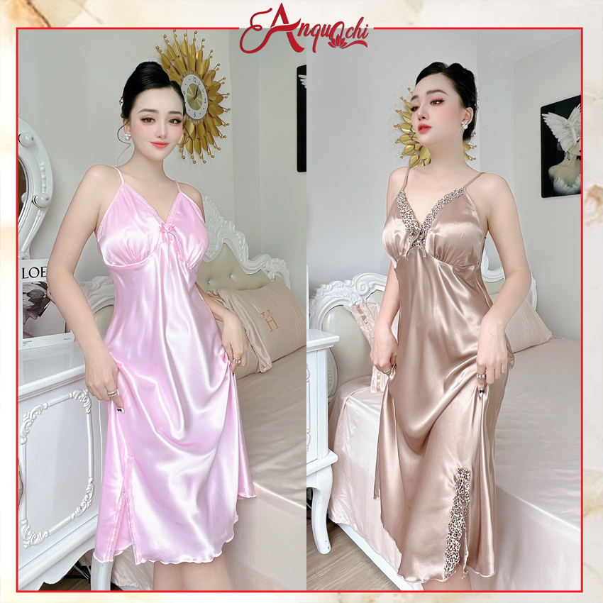 Đồ Ngủ Nữ Sexy Anquachi Đầm Ngủ Chất Lụa Cao Cấp 2 Dây Dễ Thương Cute Gợi Cảm Mặc Nhà Đẹp Mát Mẻ B058