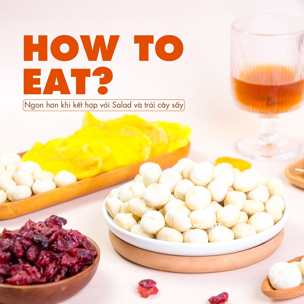 Nhân macca tách vỏ TANU NUTS, hạt mắc ca Tây Nguyên rang sấy hạt ngũ cốc dinh dưỡng cho bà bầu, ăn kiêng, giảm cân