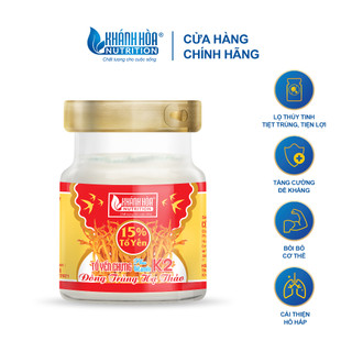 Nước Yến Sào 15% Tổ Yến Đông Trùng Hạ Thảo 70ml / Chưng Đường Phèn 125ml Bổ Sung Plus Vitamin K2 - Khánh Hòa Nutrition
