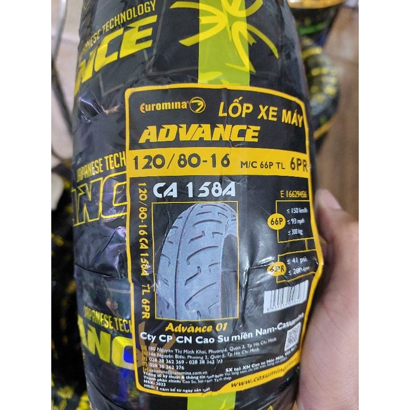 Lốp 120/80-16 sau SH cao, sym shark, lốp không dùng săm euromina  .