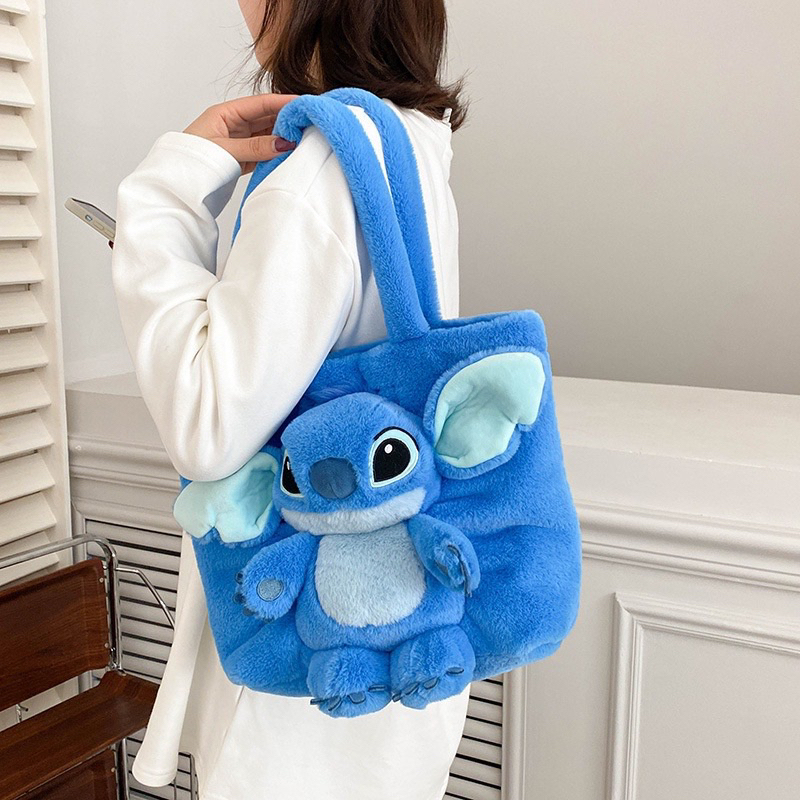 Túi xách đeo vai vải bông Stitch dễ thương