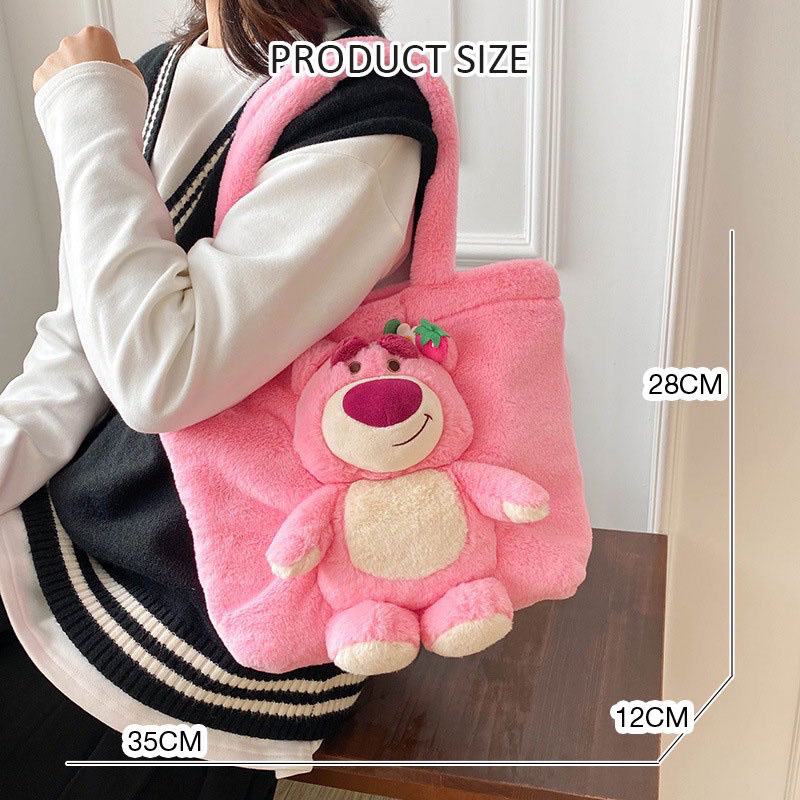 Túi xách đeo vai vải bông Stitch dễ thương