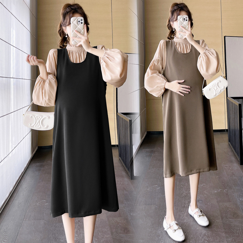 Young Mom | Set yếm bầu Y509 gồm áo chất phi lụa + yếm rời chất kate silk váy bầu công sở hàng nhập Quảng Châu