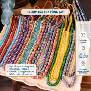 Charm hạt lưu ly nhập từ nepal - charm hạt mix vòng tay may mắn bình an năng lượng