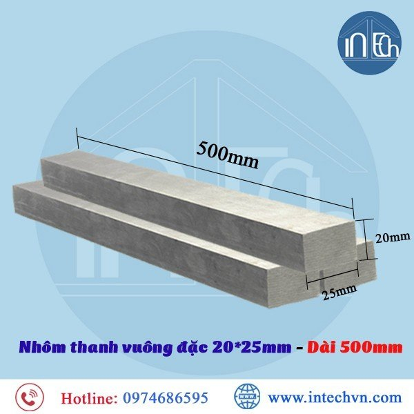 NHÔM THANH VUÔNG ĐẶC 20*25mm
