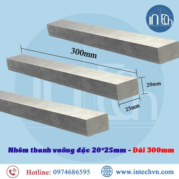 NHÔM THANH VUÔNG ĐẶC 20*25mm