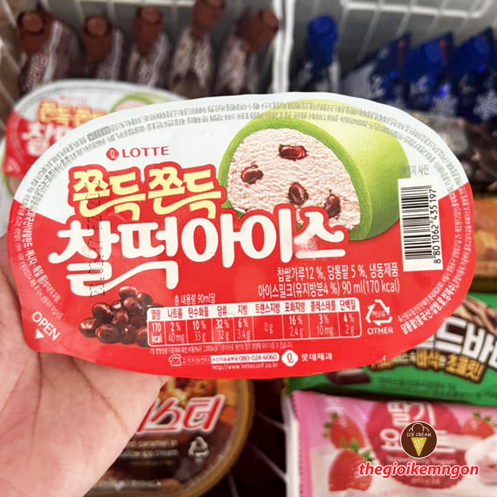 Kem mochi đậu đỏ Lotte I'm Mochi Red Bean Hàn Quốc 90ML