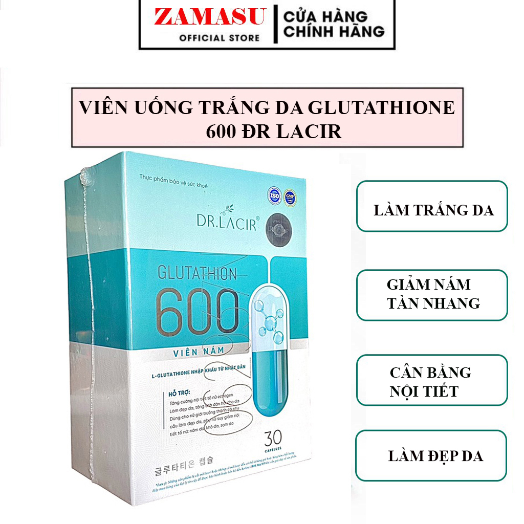 Viên Uống Trắng Da Glutathione 600 Dr Lacir Chính Hãng, Hạn Chế Lão Hoá Da, Nếp Nhăn, Tăng Nội Tiết Tố Nữ