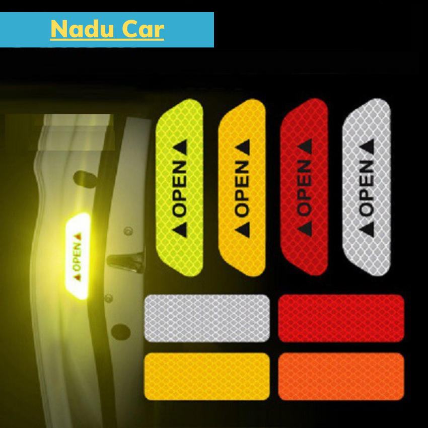 Tấm dán cửa xe ô tô Open THẾ HỆ MỚI 5 MÀU phản quang cánh bảo va chạm, Cảnh Báo Khẩn Cấp