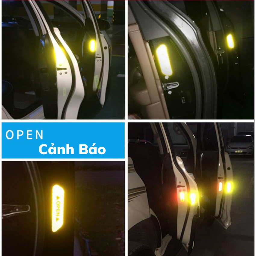 Tấm dán cửa xe ô tô Open THẾ HỆ MỚI 5 MÀU phản quang cánh bảo va chạm, Cảnh Báo Khẩn Cấp
