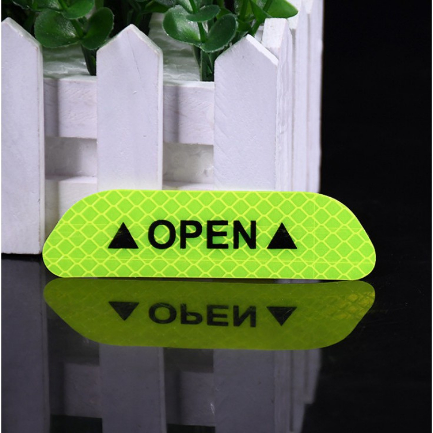 Tấm dán cửa xe ô tô Open THẾ HỆ MỚI 5 MÀU phản quang cánh bảo va chạm, Cảnh Báo Khẩn Cấp