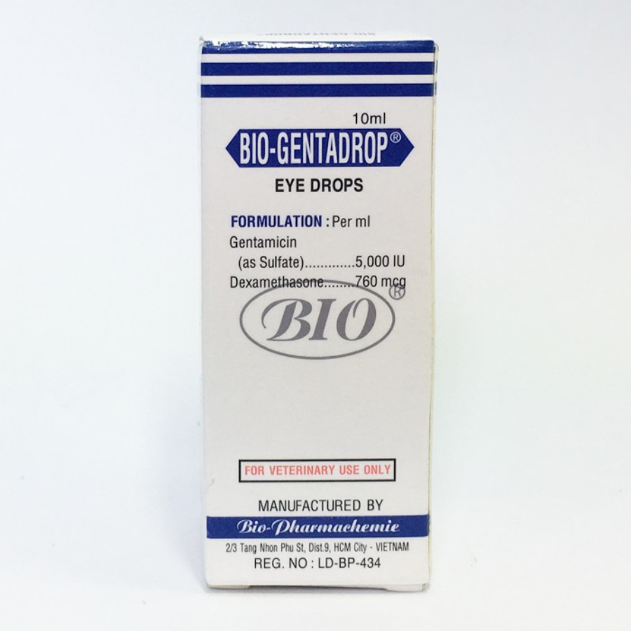 Nhỏ Mắt Chó Mèo Bio Genta Drop Chai 10ml - Trị Đau Mắt Viêm Đỏ Ngứa Vệ Sinh Mắt Thú Cưng | Muchinshop