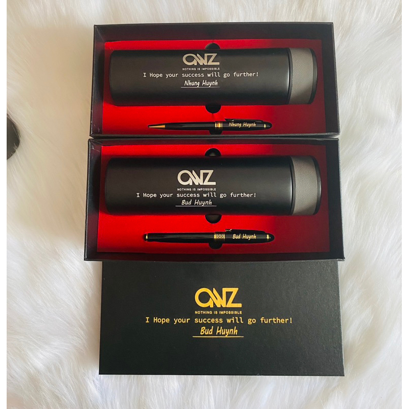 Combo Bình giữ nhiệt 316 và Bút ký khắc tên - Set quà đẹp, ý nghĩa dành tặng sếp, thầy cô, bạn bè người thân