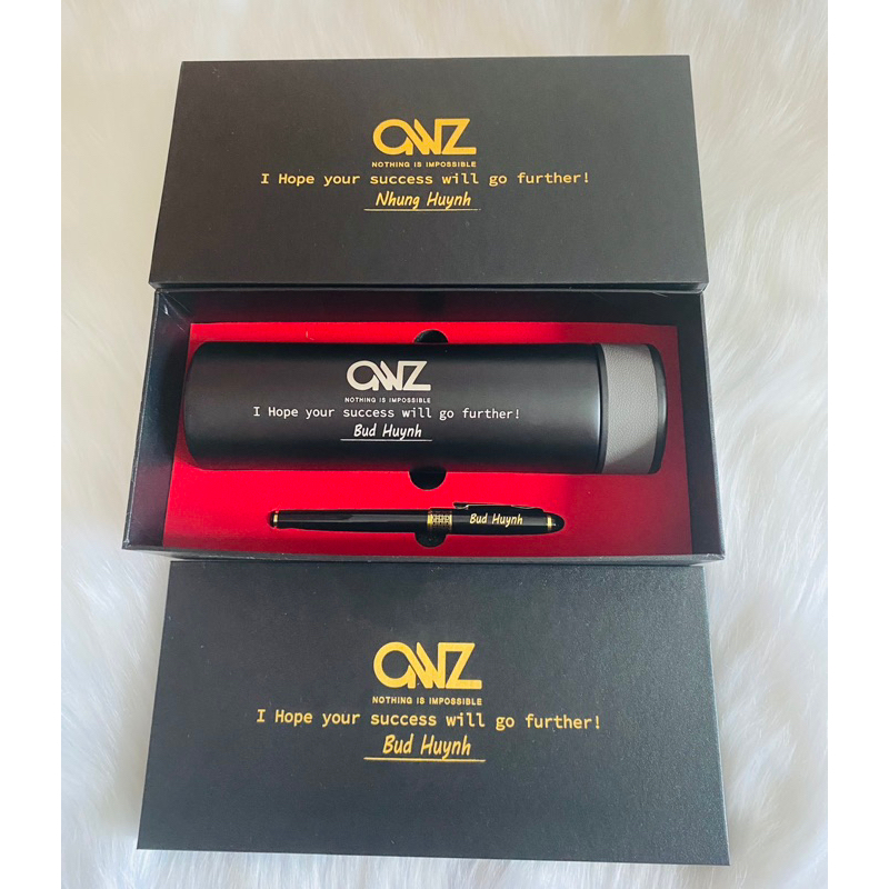 Combo Bình giữ nhiệt 316 và Bút ký khắc tên - Set quà đẹp, ý nghĩa dành tặng sếp, thầy cô, bạn bè người thân