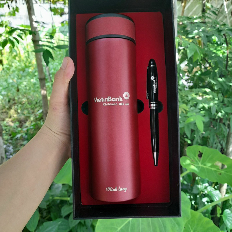 Combo Bình giữ nhiệt 316 và Bút ký khắc tên - Set quà đẹp, ý nghĩa dành tặng sếp, thầy cô, bạn bè người thân