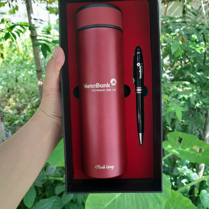 Combo Bình giữ nhiệt 316 và Bút ký khắc tên - Set quà đẹp, ý nghĩa dành tặng sếp, thầy cô, bạn bè người thân
