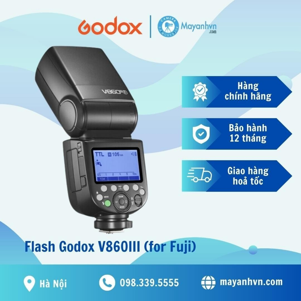 Đèn Flash Godox V860 III For Sony/ Canon/ Nikon/ Fujifilm/ Olympus