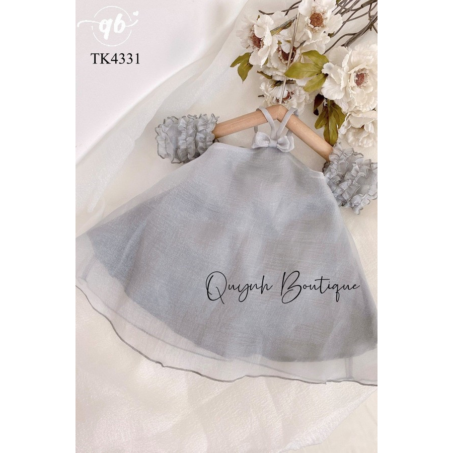 Váy Công Chúa Bé Gái Đầm Công Chúa Váy Cổ Yếm Tay Bèo Hở Vai Quỳnh Boutique