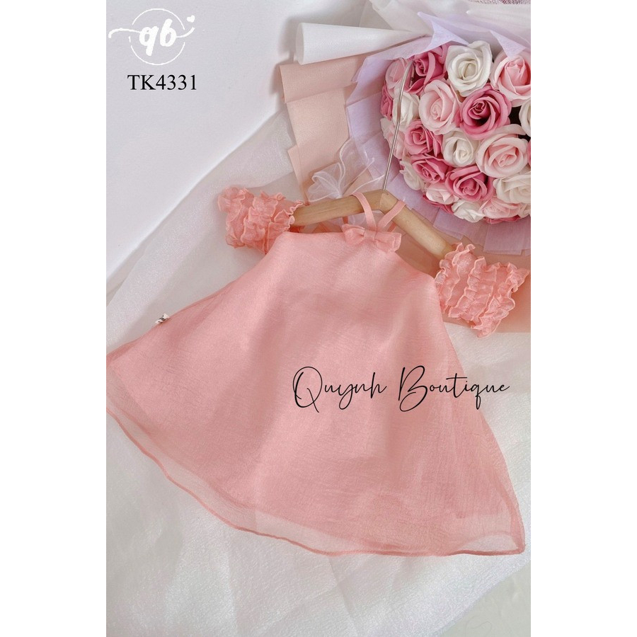 Váy Công Chúa Bé Gái Đầm Công Chúa Váy Cổ Yếm Tay Bèo Hở Vai Quỳnh Boutique