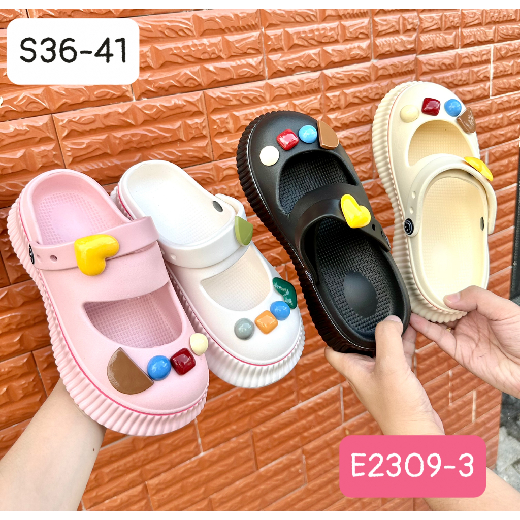 Dép Sục, Dép Cross Nữ Chất EVA nhẹ Có Quai Đế Cao 3cm Mẫu Hot Trend 2023 màu siêu xinh - E2309-3🎀