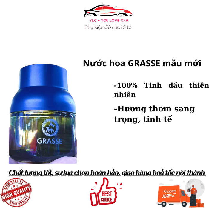 NƯỚC HOA CAO CẤP GRASSE ô tô HÀN QUỐC 100% tinh dầu tự nhiên Mẫu mới 2023 , mùi hương cao cấp tinh tế