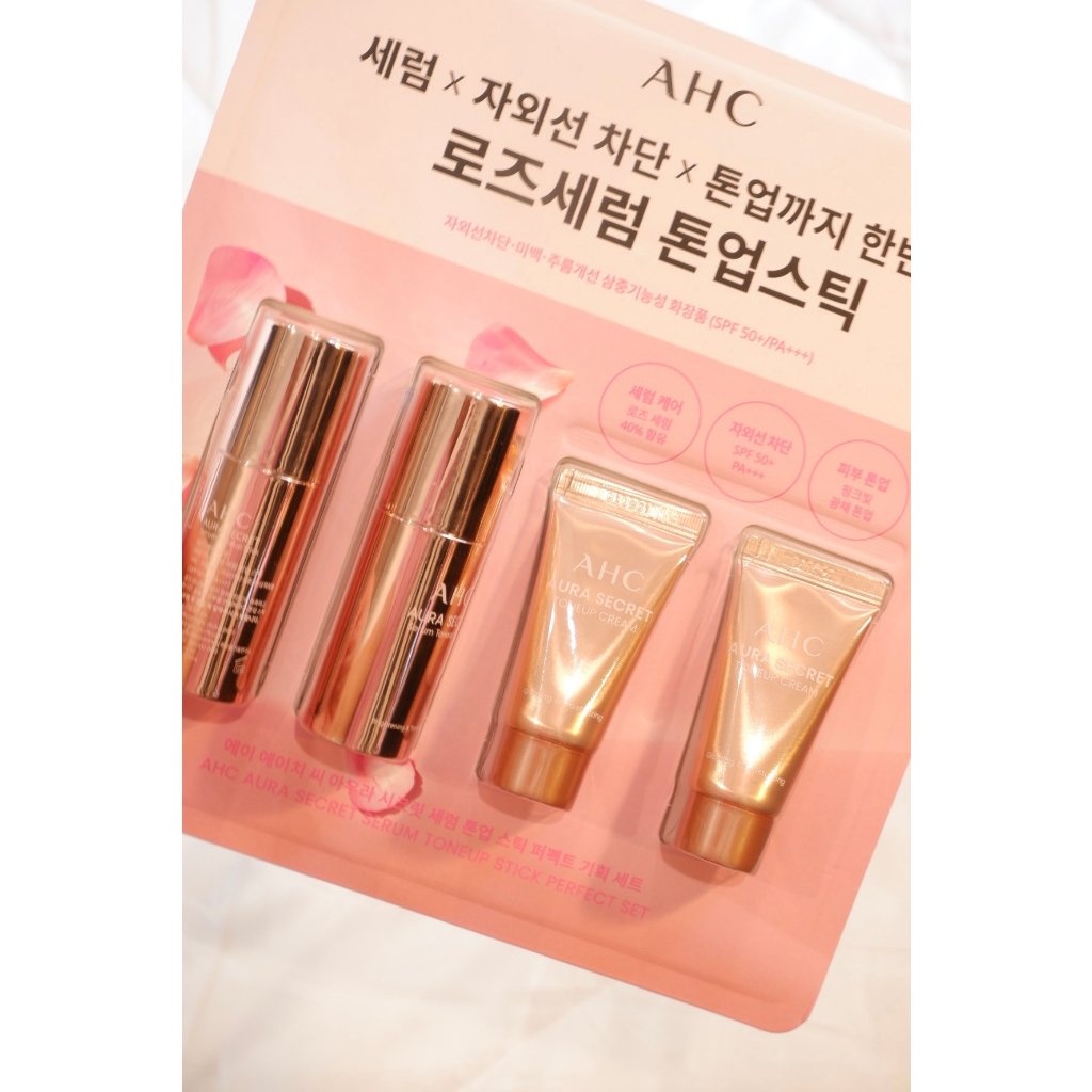 SET kem nâng tone AHC Aura Secret Tone Up Cream