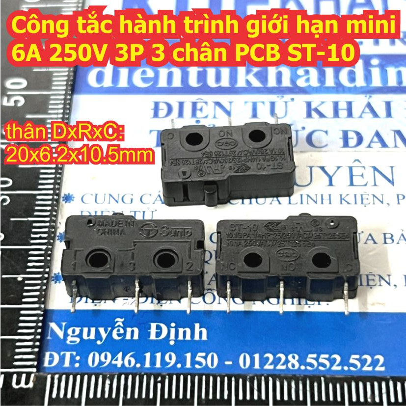 10 cái Công tắc hành trình giới hạn mini 6A 5A 250V 3P 2P 3/2 chân 4.8/2.8mm pcb SC7303 ST-10 WDK-01 KW4-3Z-3 kde7939
