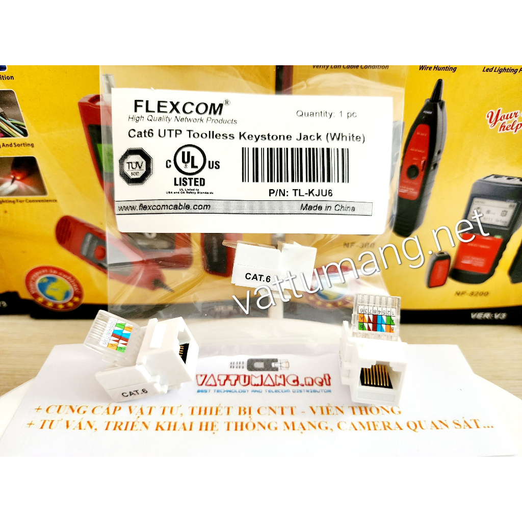 Ổ cắm mạng RJ45 cat6 – Modular Jack Cat6 chính hãng FLEXCOM