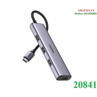 Bộ chia usb type-c ra 4 cổng usb 3.0 vỏ nhôm ugreen 20841 cao cấp