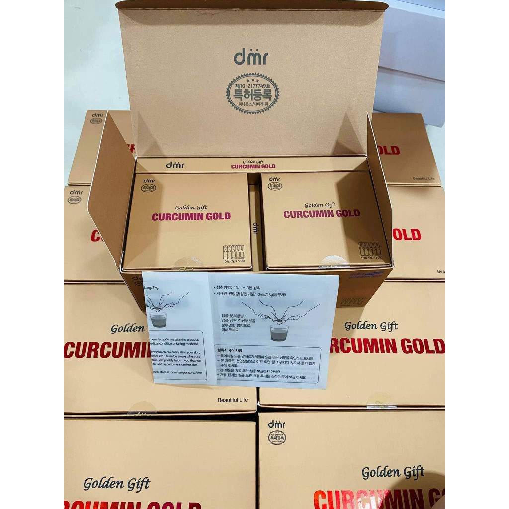 Curcumin Gold Golden Gift - Tinh Chất Nghệ Nano Hàn Quốc Đẹp Da Đẹp Dáng 100 Tép