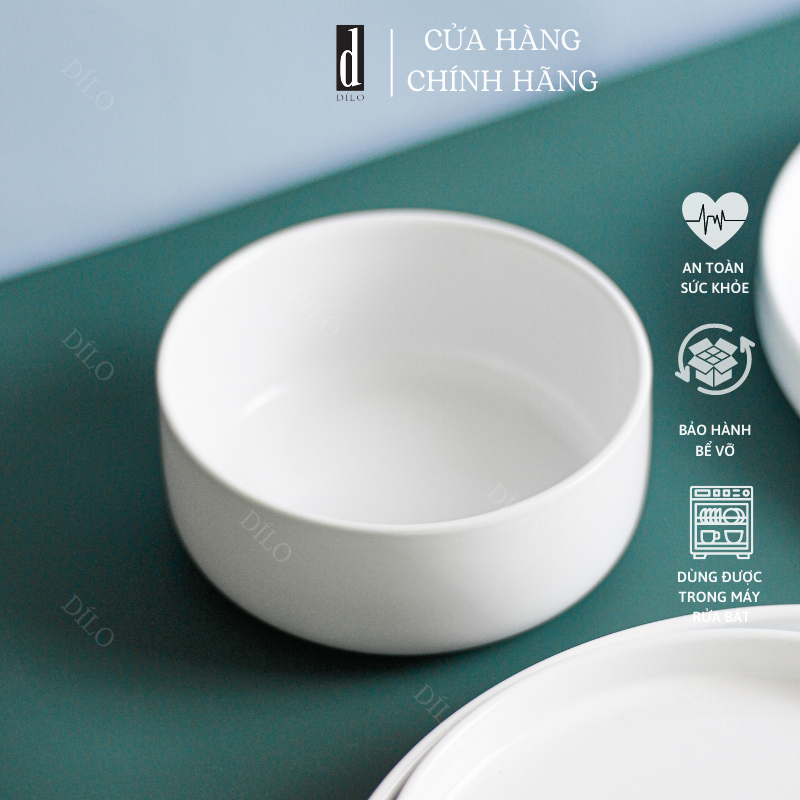 Bát sứ trắng trơn ăn soup, salad phong cách Bắc Âu - Bát tô ăn ngũ cốc nhà hàng - Vỡ 1 đổi 1
