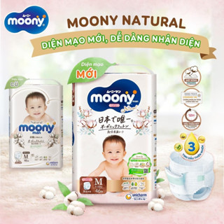   thanh lý  Tã Bỉm Dán Quần Moony Natural Nội Địa Nhật Size NB63 S88 M64 L38 S50 M46 L36 XL32 