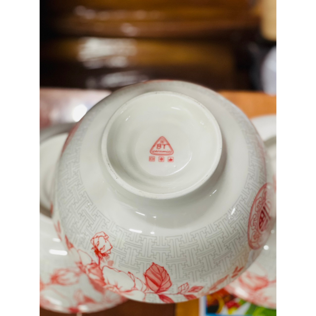 Combo 05 cái Tô canh sứ men vân bông hoa cm - Tô số 8