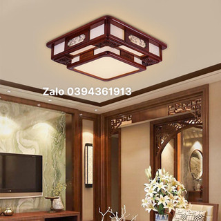 Đèn trần ốp gỗ cao cấp phi 550 - bóng led 3 chế độ ánh sáng đô thành light