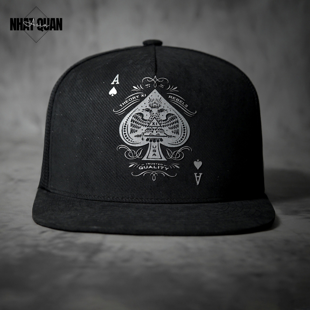 Mũ lưỡi trai nam Át Bích đen snapback - Nhật Quân Asia nhatquanasia
